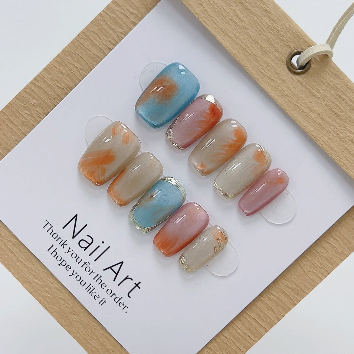 Colorful Nature Luxurious Glue-on Nails Art